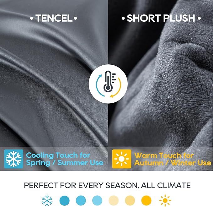 Weighted Blanket King Size 30lbs (88''x104'', Dual-Sided), Reversible Cozy Warm Velvet & Cooling Tencel King Weighted Blanket for Adults and Couples All Season Use - Carry Bag Included, Dark Grey