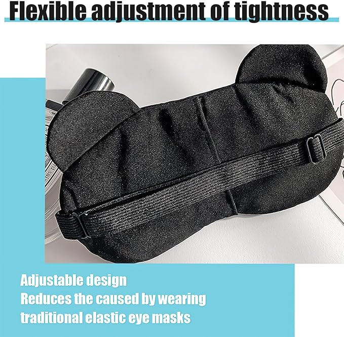 2PCS Cute Eye Mask for Sleeping - Soft Lightweight Eye Cover with Adjustable Strap, Funny Eyeshade Covers, Sleeping Mask for Blindfold Game