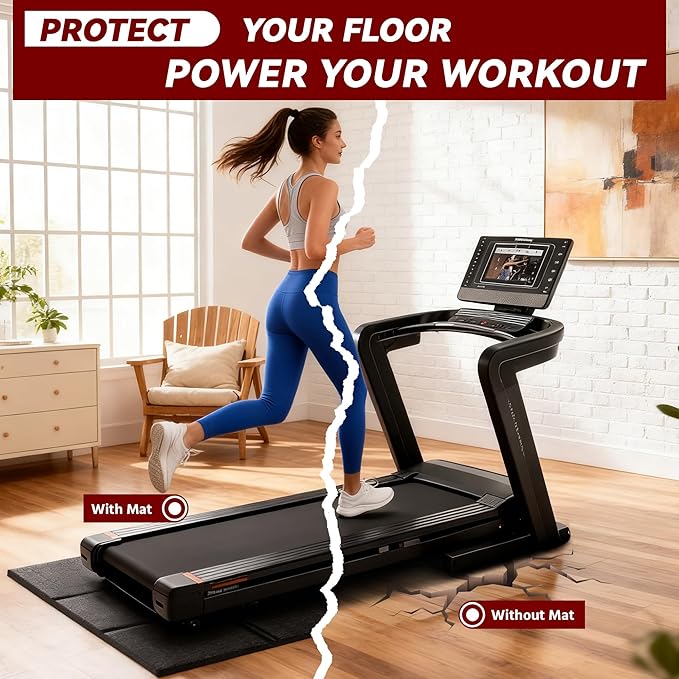 Walking Pad Mat – 79" x 39", 0.2" Thick Non-Slip Treadmill Mat for Carpet Floors & Hardwood, Shock Absorbing Exercise Mat & Under Treadmill Mat for Floor Protection in Home Gym