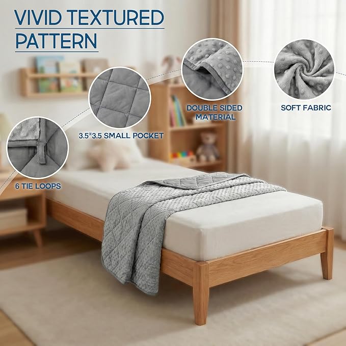 MAXTID Weighted Blanket for Kids 5lbs 36"x48" Cotton Kids Blanket for Boys & Girls Weighted Throw Blanket Children Bedding Gifts for 3 4 5 6 7 8+ Year Old Kid Small Weighted Comfort Blankets