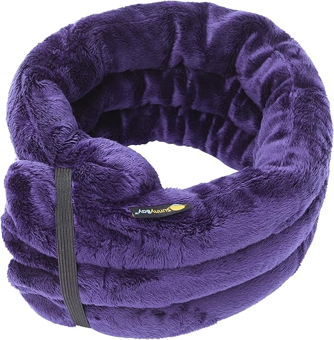SunnyBay Microwave Heating Pad, Microwavable Heated Neck and Shoulder Wrap, Multipurpose Moist Hot/Cool 2.5lb Bean Bag Pack with Plush Cover and Elastic Fastener, 26x6 Inches, Wider Purple