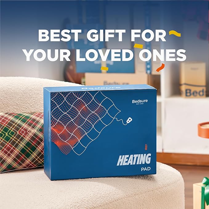 Bedsure Heating Pad for Neck and Shoulders - Birthday Gifts for Women Men Mom Mens, FSA Eligible Items, Weigthed Heated Pad 2.2lbs, Weighted Large Heated Wrap, 24" x 22", Teal