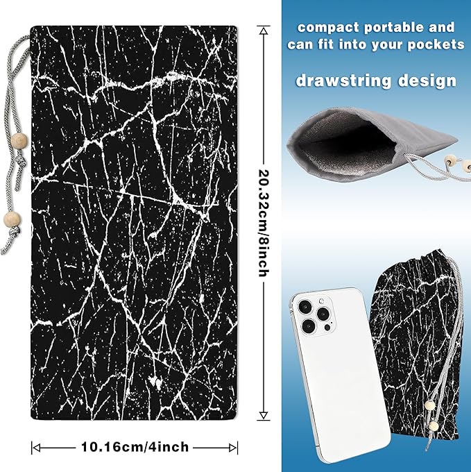 EMF Shield Sleeve for Cell Phone Reduce Signal Anti-EMP Pouch Against Radiation, EMF, 5G, RFID Blocking 4x8 Inch Marble-Black Phone Sleeve Bags