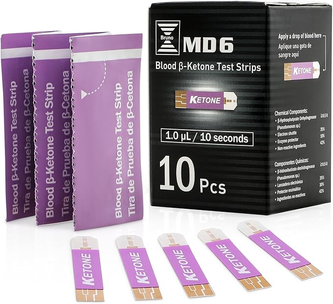 Box of 10 Ketone Test Strips to Use with Our MD6 Blood Monitoring System | Stay in Ketosis and Get The Best Results with Accurate Keto Counts While Following The Ketogenic Diet …
