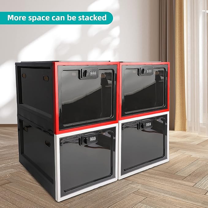 SANIDIKA Medicine Lock Box - Refrigerator Lockable Box for Food Storage Locker - Lockbox with Combination Lock- Pill Case Medical Organizer Locking Cabinet - Ipad Tablet Phone Jail Boxes