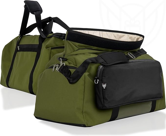 Xtreme Sight Line ~ AQUA Duffel Faraday Bag + XTECH Faraday Bag ~ Water-Proof Signal Blocking Duffel Bag for Large Electronics ~ Tracking/Hacking Defense ~ 1000D Nylon ~ OD Green