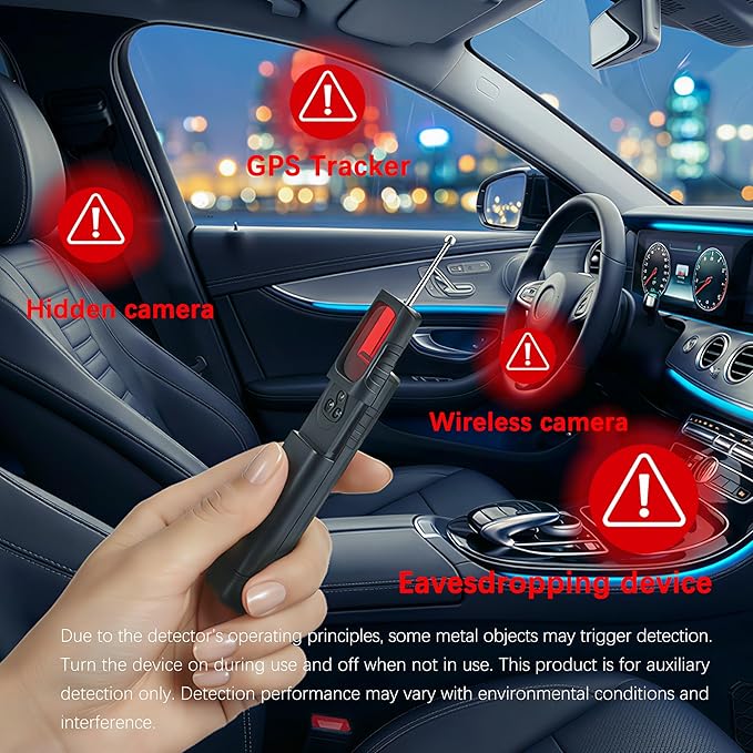 Hidden Camera Detectors，GPS Tracker Detector，Anti-Spy Detector,Listening Device Detector，Bug Detector for Travel, Hotel, Home, Car, Office
