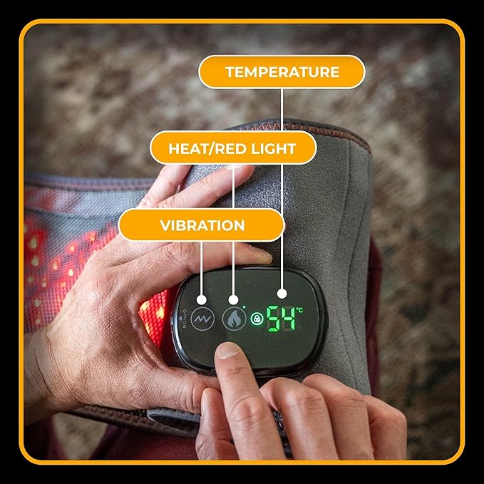 Hatch Belt™ Triple Therapy Red Light Belt – Portable Heating Pad & Deep Tissue Back Massager with Heat, Infrared Light & Vibration – Wearable Lumbar Brace for Lower Back Support