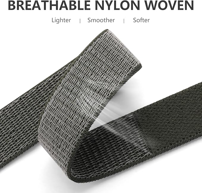 Getino Strap Compatible with Fitbit Versa 3 Versa 4 Bands/Fit bit Sense Sense 2 Band, Soft Nylon Adjustable Braided Sport Straps for Fitbit Versa 4 Sense 2 Bands for Women Men, Space Gray