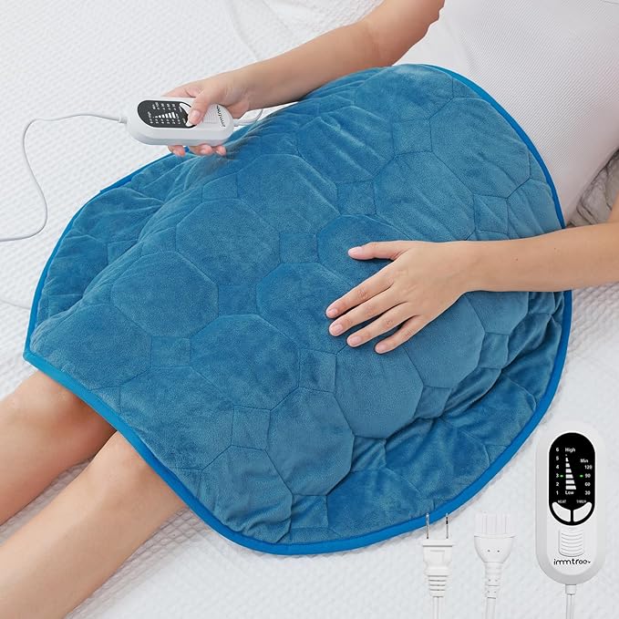 immtree Weighted Heating Pad for Deeper Pain Relief, 5lbs XXXL Size(29x24) with Fast Heat Technology, Heated Blankets, Relief for Back Shoulder and Knee, for Women Adults, Blue