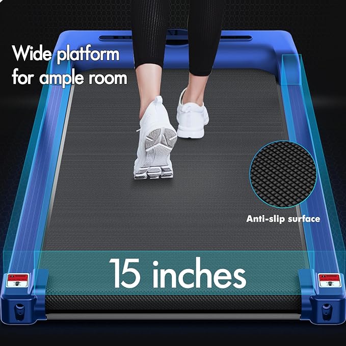 BLACK LORD Walking Pad with Handle Bar, 2.7 HP Quiet Foldable Under Desk Treadmill with Bluetooth Speaker, Portable Running Treadmills for Home, LED Display, App/Remote Control, 330 lbs Capacity
