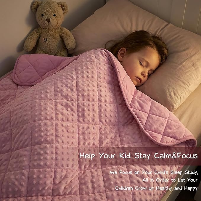 MAXTID Weighted Blanket for Kids Pink 36"x48" Soft Blanket Kids Pink Blanket