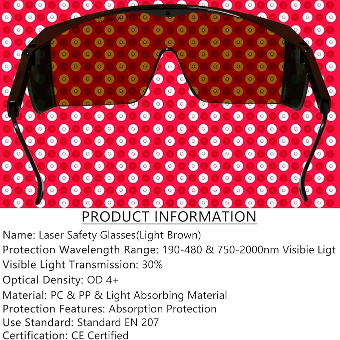 Laser Safety Glasses Red Light Therapy Goggles UV Blocking Laser Glasses for Laser Cosmetology Operator Eye Protection
