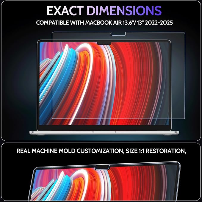 Magnetic Anti Blue Light Screen Protector for MacBook Air 13.6/13 Inch (2022-2026, M2, M3, M4, M5), Removable Glare Filter for 13.6" Mac Laptop Computer