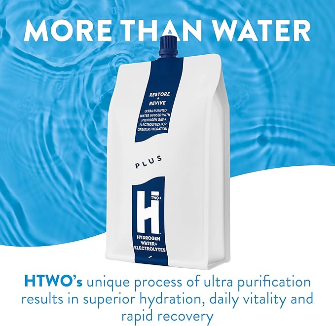 HTWO Plus Molecular Hydrogen Water with Electrolytes, Original Unflavored, Sugar Free Hydration Packets, 16.9oz 12 Pack, Energy Sports Drink, Performance & Recovery Support, Alternative to Hydrogenated Tablet - no Prep/Mess, 15 ppm