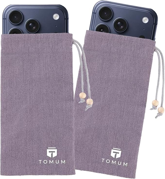 TOMUM (2 Pack) EMF Shield Sleeve for Cell Phone - EMF Protection Smartphone Pouch - Anti EMP Bag - Signal Reducing Case for Radiation EMP 5G RFID (Gray)