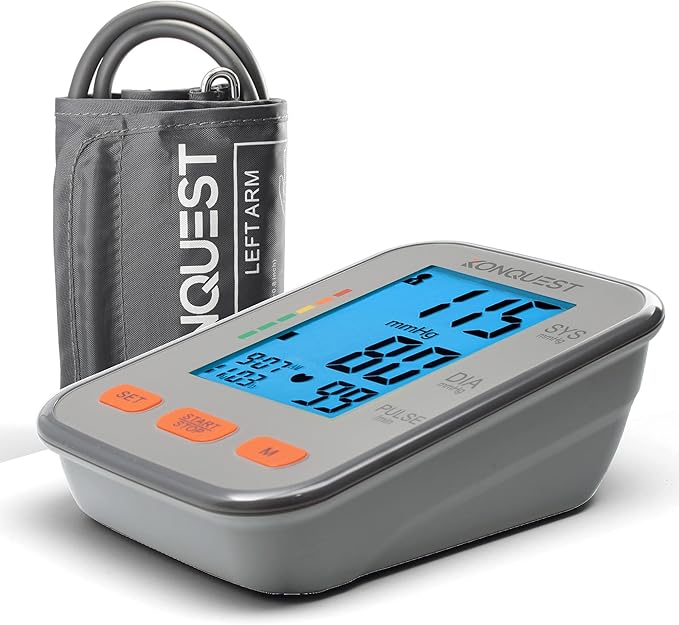 Konquest KBP-2704A Digital Blood Pressure Monitor – Automatic Upper Arm BP Machine with Large Cuff (8.5–16.5 in), Backlit Display, Digital, Irregular Heartbeat Detector – Tensiometro Digital