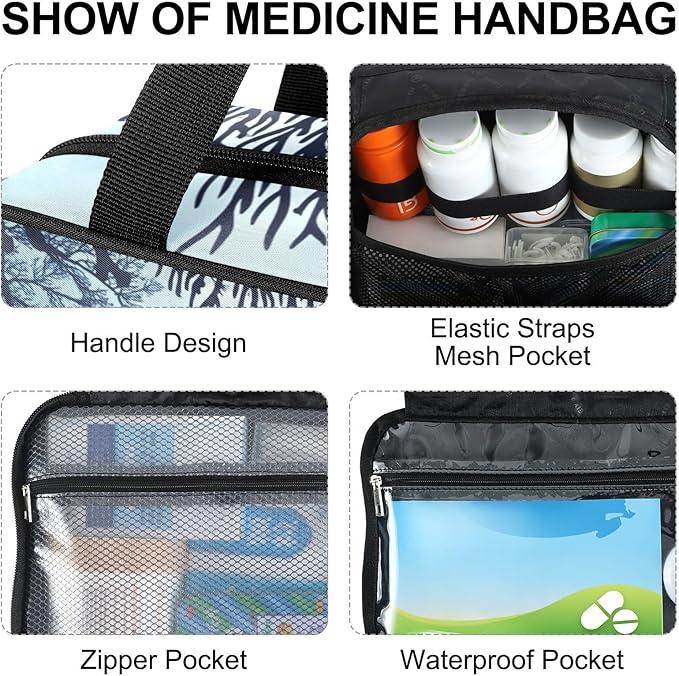 Fustylead Swimming Sharks Ocean Animal Large Medical Storage Bag with Zipper Empty First Aid Bag Trauma Kit for Traveling Hiking Camping Backpacking