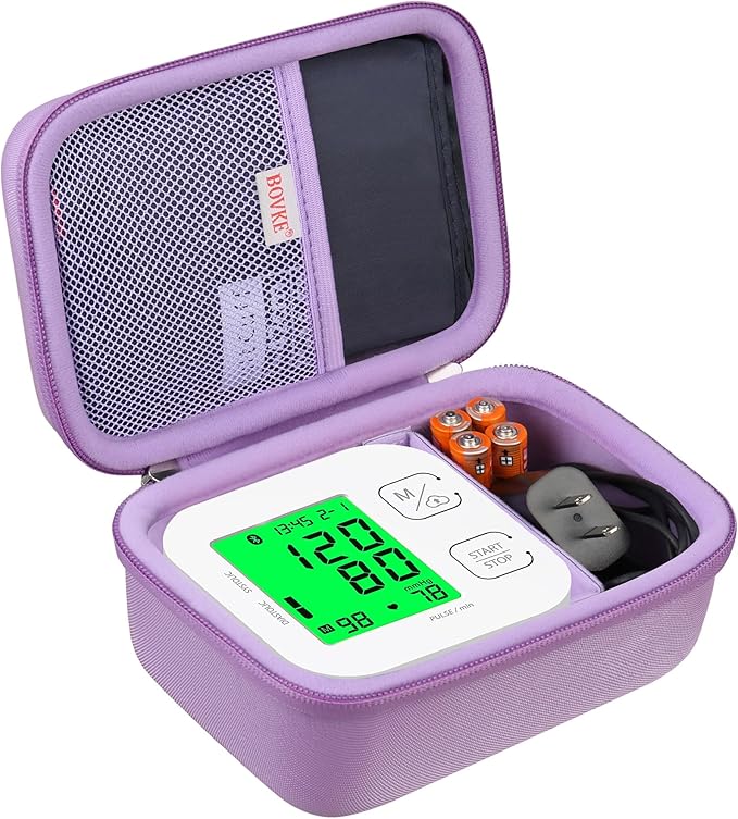 BOVKE Carrying Case for iHealth Track Smart Upper Arm Blood Pressure Monitor, iHealth Bluetooth Blood Pressure Machine Case, Purple