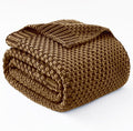 Topcee Knitted Weighted Blanket - 48"x72" 12lbs Cooling Chunky Knit Heavy Blanket for Adults Cable Yarn Knit Decorative No Beads Soft, Cozy and Cooling Weighted Throw Blankets Machine Washable