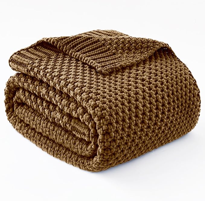 Topcee Knitted Weighted Blanket - 50"x60" 10lbs Cooling Chunky Knit Heavy Blanket for Adults Cable Yarn Knit Decorative No Beads Soft, Cozy and Cooling Weighted Throw Blankets Machine Washable