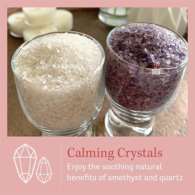Dream Lab Amethyst and Quartz Crystal Cooling Reversible Weighted Blanket with Removable Cover, 15 Pounds, Soft Pink