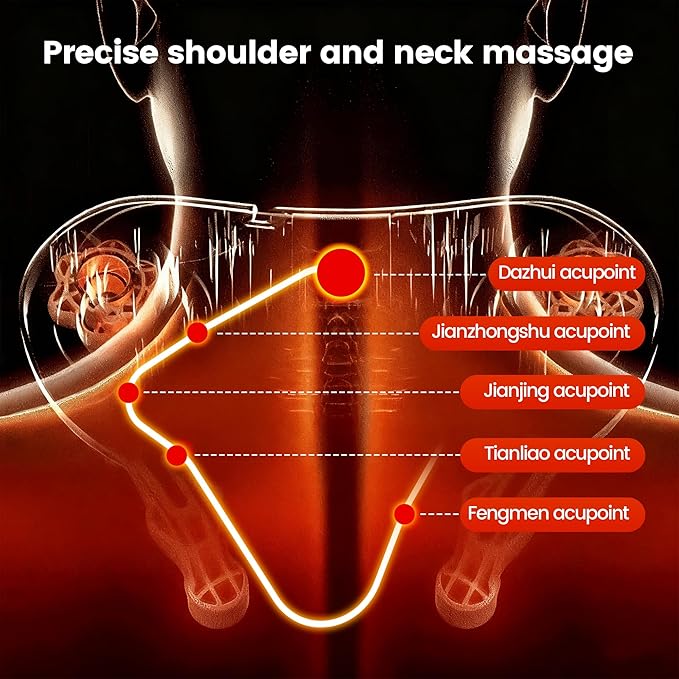 Breo N6 Mini Shiatsu Neck and Shoulder Massager with Heat – Deep Tissue Kneading Massage Pillow with Plum Blossom Rollers, Red Light Therapy, Quiet Motor, Cordless, Gift for Back Pain Relief