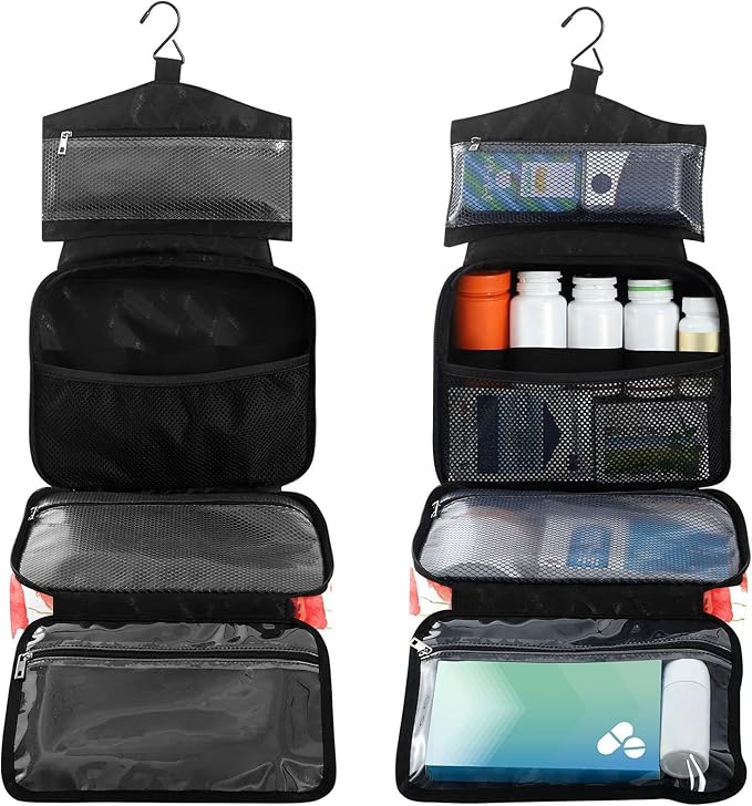 Naanle Pill Organizer Bag Travel Pill Bottle Medicine Organizer Home Storage Medication Bag for Vitamin Supplements, Watercolor Poppy Flower Empty First Aid Bag for Car Camping, 1.0 Count