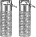 Small Titanium Pill Case Keychain - IPX7 100% Waterproof, Extreme Temp Resistant, Large Capacity, Double O-Ring Seal for Theaters & Travel (2PC)
