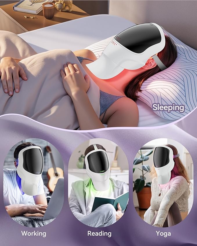 Red Light Therapy for Face- LED Light Therapy Mask Skin Care Mask,Cordless LED Face Mask face & Neck Red & Infrared Lights Masks Wavelength,USB C Rechargeable for Home Use Working Travel Yoga