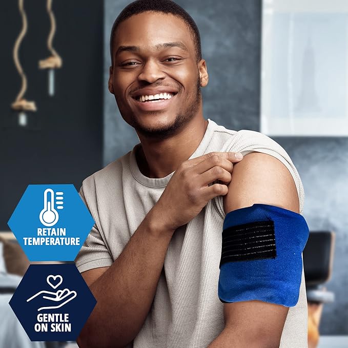 MED PRIDE Reusable Hot Gel Pack and Cold Therapy Belt with Sleeve [2 Pack], Microwavable Hot Gel Bag for Pain Relief, Injuries, Headaches, Knee Pain