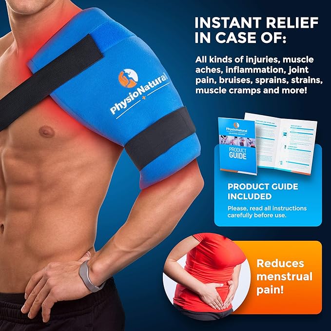 Universal Large Flexible Gel Ice Pack & Wrap - Cold Therapy for Your Hips, Shoulders, Elbow, Back, Knees – Instant Pain Relief for Injuries, Recovery, Swelling, Aches, Arthritis, Bruises & Sprains