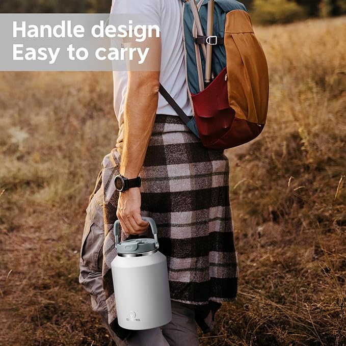 Gpeng 40 oz Tumbler with Handle, Water Bottles with Straw Lid, Insulated Stainless Steel Travel Mug Cup Holder Friendly, Keep Drinks Cold or Hot for 48+ Hours