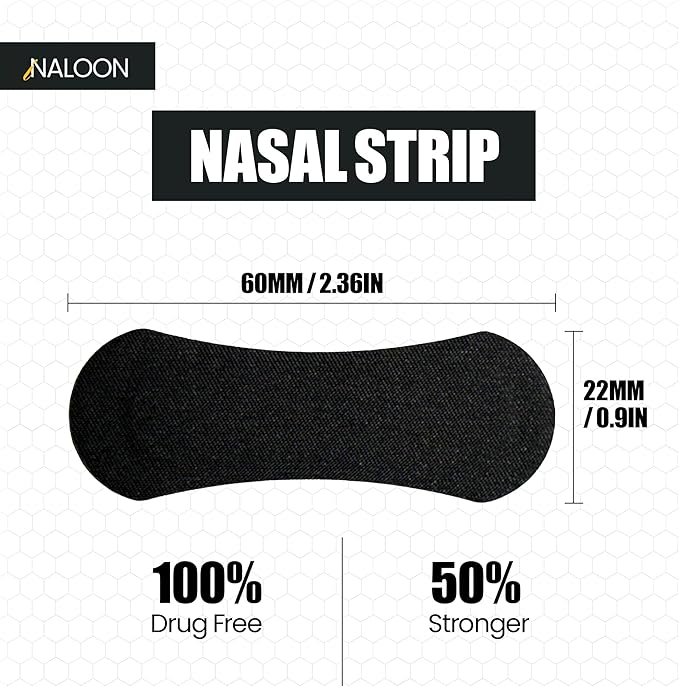 Performance Nasal Strips for Breathing, (60 Counts) - Extra Strenght Nose Strips for Snoring Comfort - Oil & Sweat Proof Adhesive Breathe Strips for Sleeping & Sports