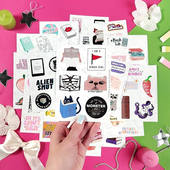 BulbaCraft 100Pcs SMU_tty Book Stickers - Spicy Book Stickers, Bookish Decals for Adults, Gifts for Women & Men