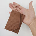 Birth Control Pill Case Wallet PU Leather Medicine Holder Keychain (Brown)