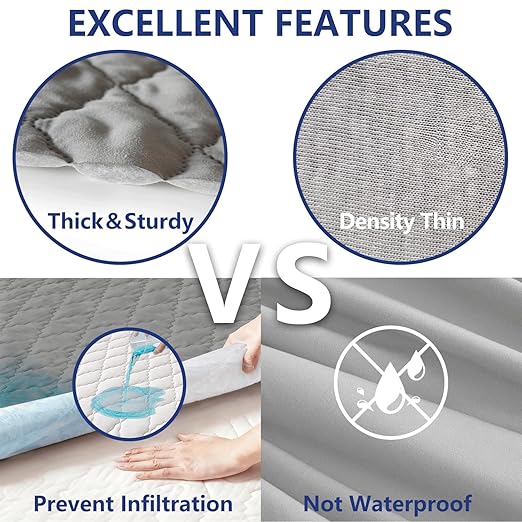 2 Pack Hospital Bed Sheets Set,Hospital Fitted Bed Sheets for Home Use & Hospital Care Beds,Waterproof Fitted Sheets with Elastic All Around,Reusable and Machine Washable,36" x 80" x 14" (Grey)