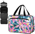Fustylead Pink Lily Flowers Green Leaves Large Medical Supplies Organizer Bag with Zipper Empty First Aid Bag Trauma Kit for Traveling Hiking Camping