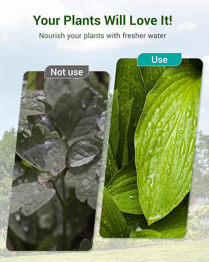 AQUA CREST Garden Hose Water Filter for Plants, Greatly Reduces Chlorine, Odor, Improve Plants Health, Ideal for Organic Gardening, Farming and Pets, Pack of 2, with Hose Protector