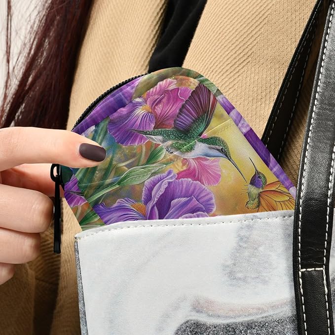 Travel Pill Case Spring Hummingbird Flower Weekly Small Pill Box 7 Day Pill Box Pill Organizer Bag