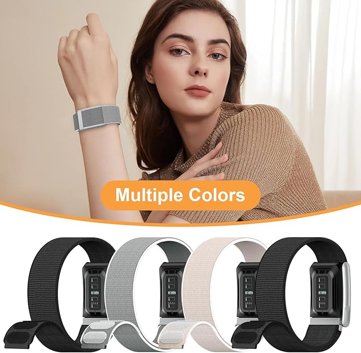 Nylon Bands Compatible with WHOOP 5.0/MG SportFlex - ECG Strap, Adjustable Soft Comfortable Breathable Replacement Stretchy Wristband for Whoop 5.0 Sleep, Accessory for Health & Fitness Wearable