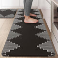 KIMODE Anti Fatigue Kitchen Mats for Floor, Black Diamond Kitchen Rugs Sets of 2, Kitchen Floor Mats Cushioned Non Slip, Memory Foam Standing Mats for Laundry Office Sink Desk 20"x47"+20"x32"