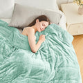Cottonblue Weighted Blanket for Adults 20 lbs Queen Size 60x80 inches, Cozy Flannel Sherpa Weighted Throw Blankets Comfortable for Calming and Relax, Shaggy Fleece Bed Sofa Heavy Blankets, Dusty Green