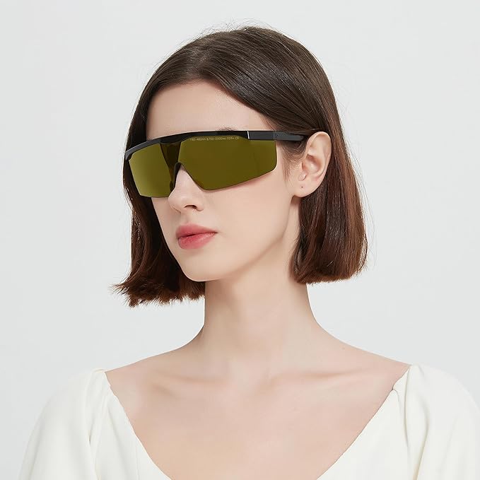 Alsenor IPL 190nm-480nm & 750nm-2000nm Laser Safety Glasses Goggles For Laser Cosmetology Operator Eye Protection And Laser Hair Removal Treatment