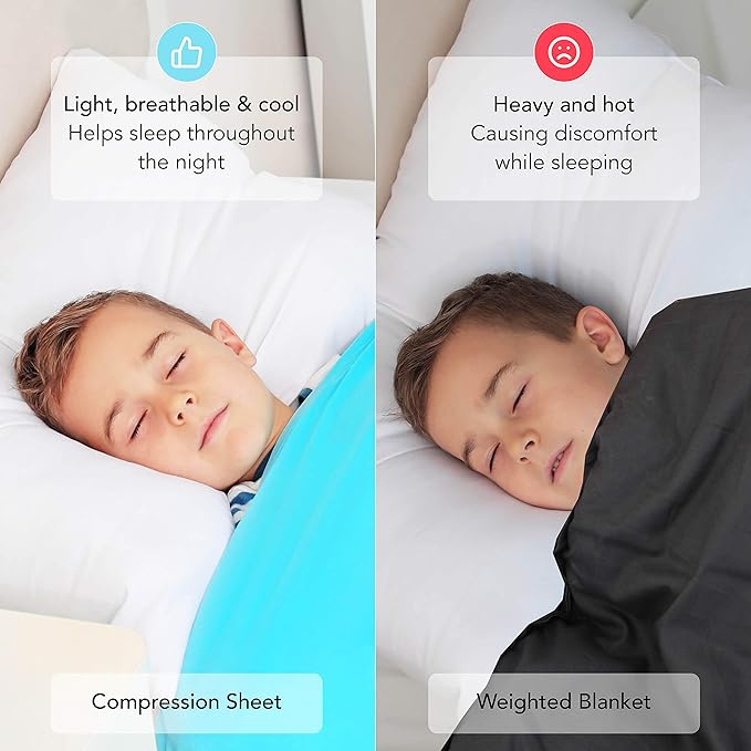 Sensory Compression Blanket | Spandex Bed Sheet for Kids & Adults | Deep Relaxing Feeling, Release Oxytocin | Helps With: SPD, Anxiety, ADHD, Autism and More | Breathable & Stretchable | Full Size