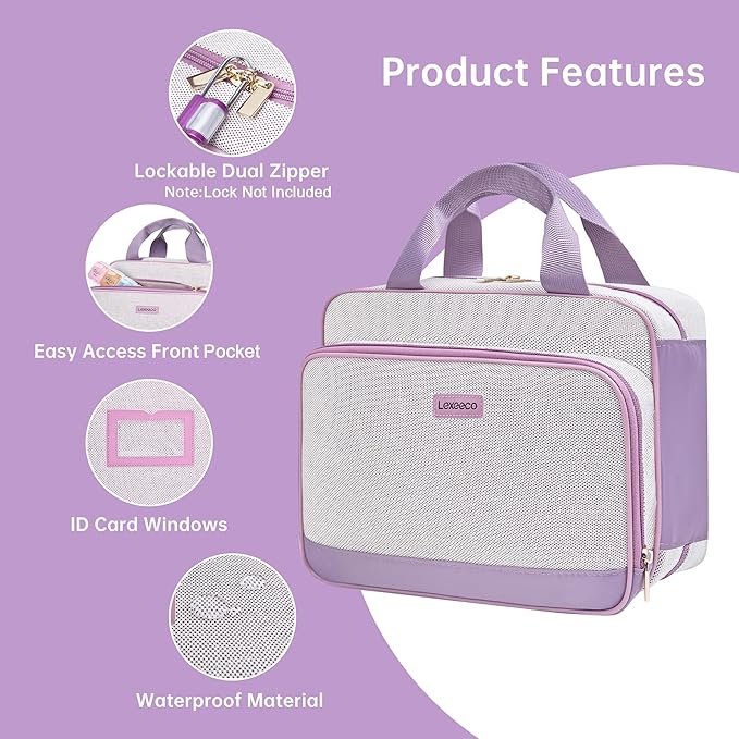 Travel Medicine Organizer Bag, Pill Organizer Case,Carrier for Medications,Vitamins,Fish Oil and Medical Supplies Pill Bottle Organizer and Home Storage Med Bag(Purple)