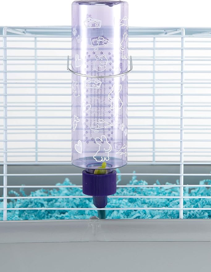 Lixit® Critter Bright Water Bottles for Hamsters, Rabbits, Chinchillas, Ferrets, Guinea Pigs and Other Small Animals - Made in USA (Blue (Pack of 2), 8 Ounce)