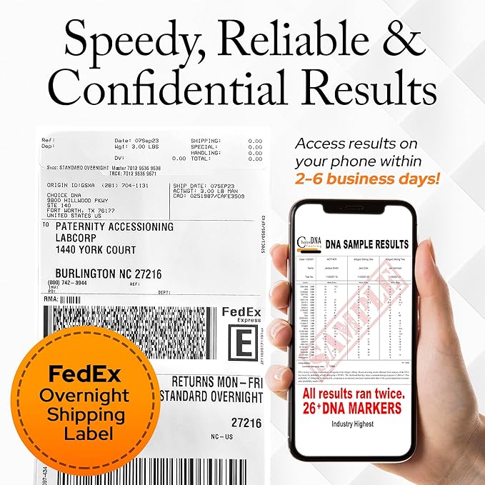 Choice DNA Full or Half Sibling DNA Test Home Kit, Sibling DNA Testing Kit with 4 Swabs Per Person, DNA Kit with All Lab Fees Included, Results in 2-6 Business Days