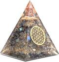 Labradorite Orgone Pyramid Handmade – Orgonite Crystal Pyramid with Copper Coil – Meditation Decor, Spiritual Desk Accent, Chakra Inspired Home & Office Gift