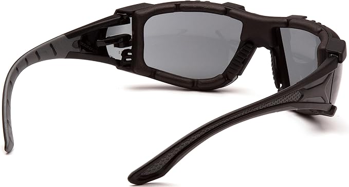 Pyramex Endeavor Plus Safety Glass Black/Gray Frame With Foam Padding Clear H2MAX Anti-fog Lens